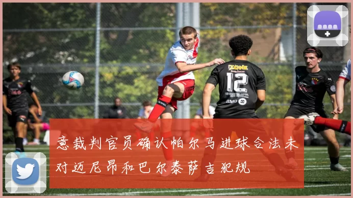 意裁判官员确认帕尔马进球合法未对迈尼昂和巴尔泰萨吉犯规